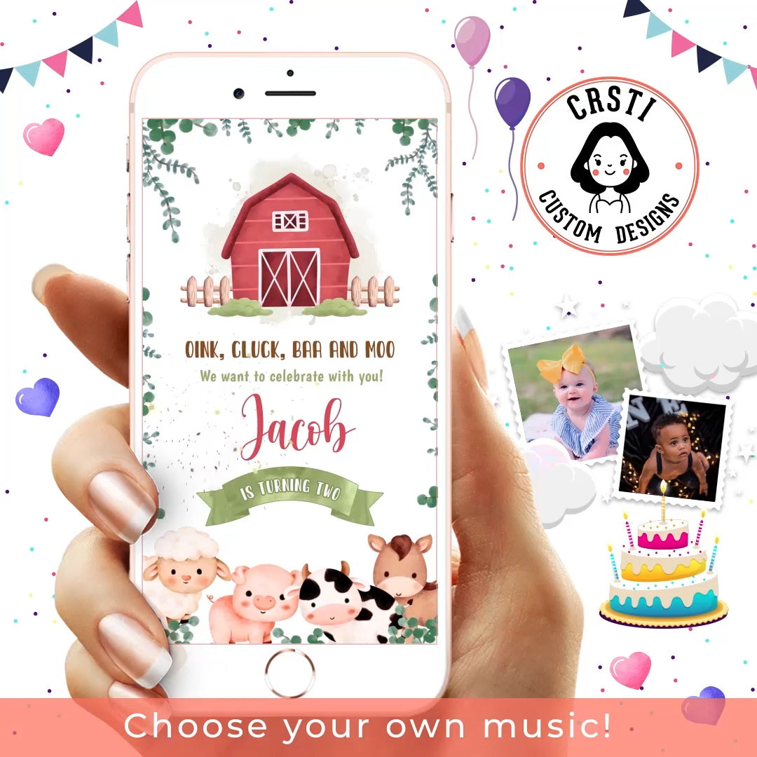 Farm House Birthday Invitation