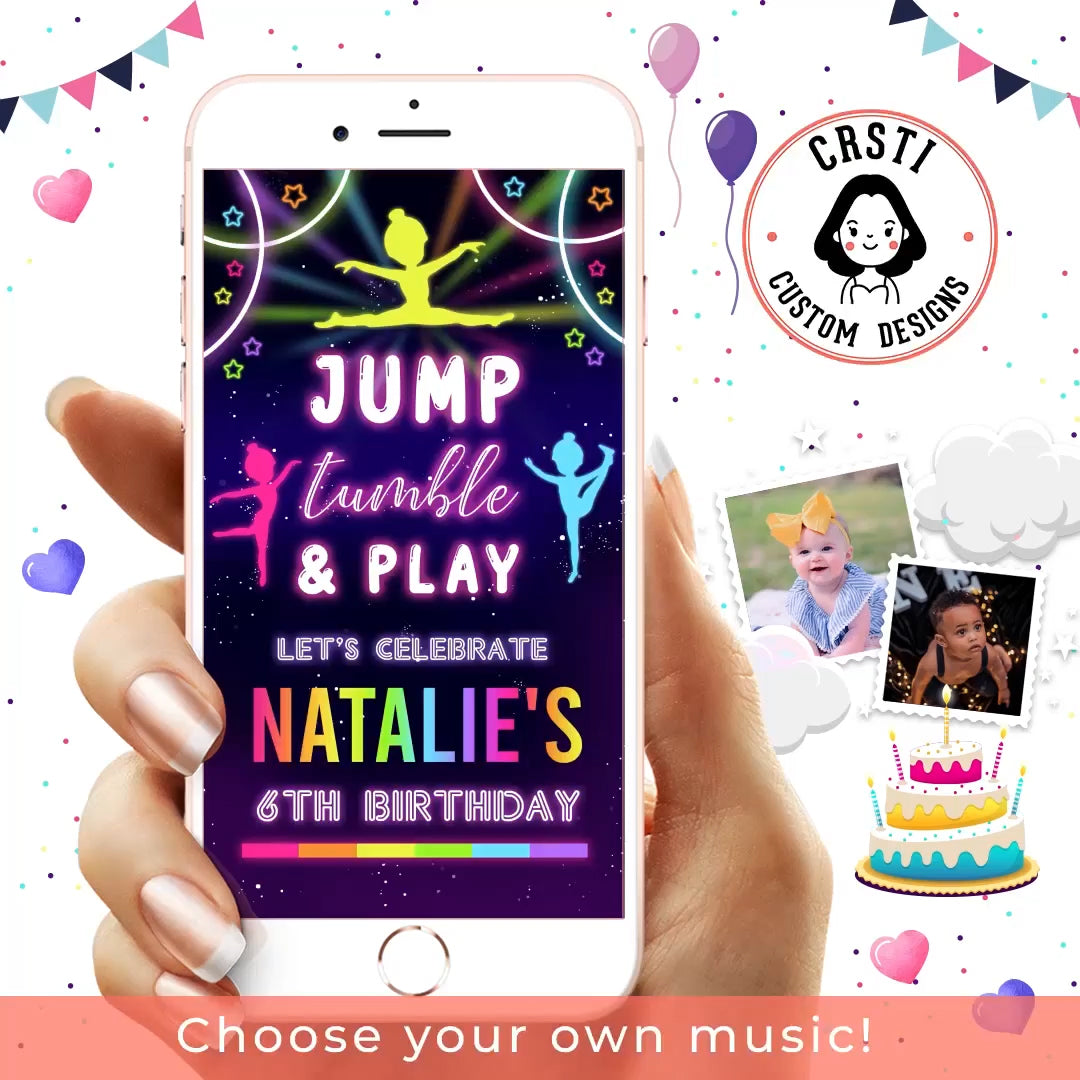 Gymnastics Birthday Invitation