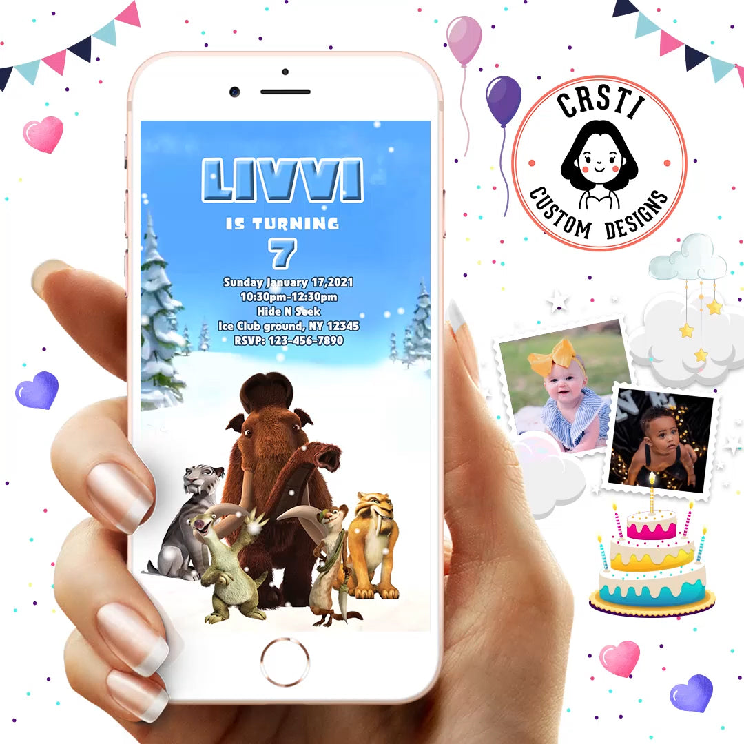 Ice age Birthday Invitation
