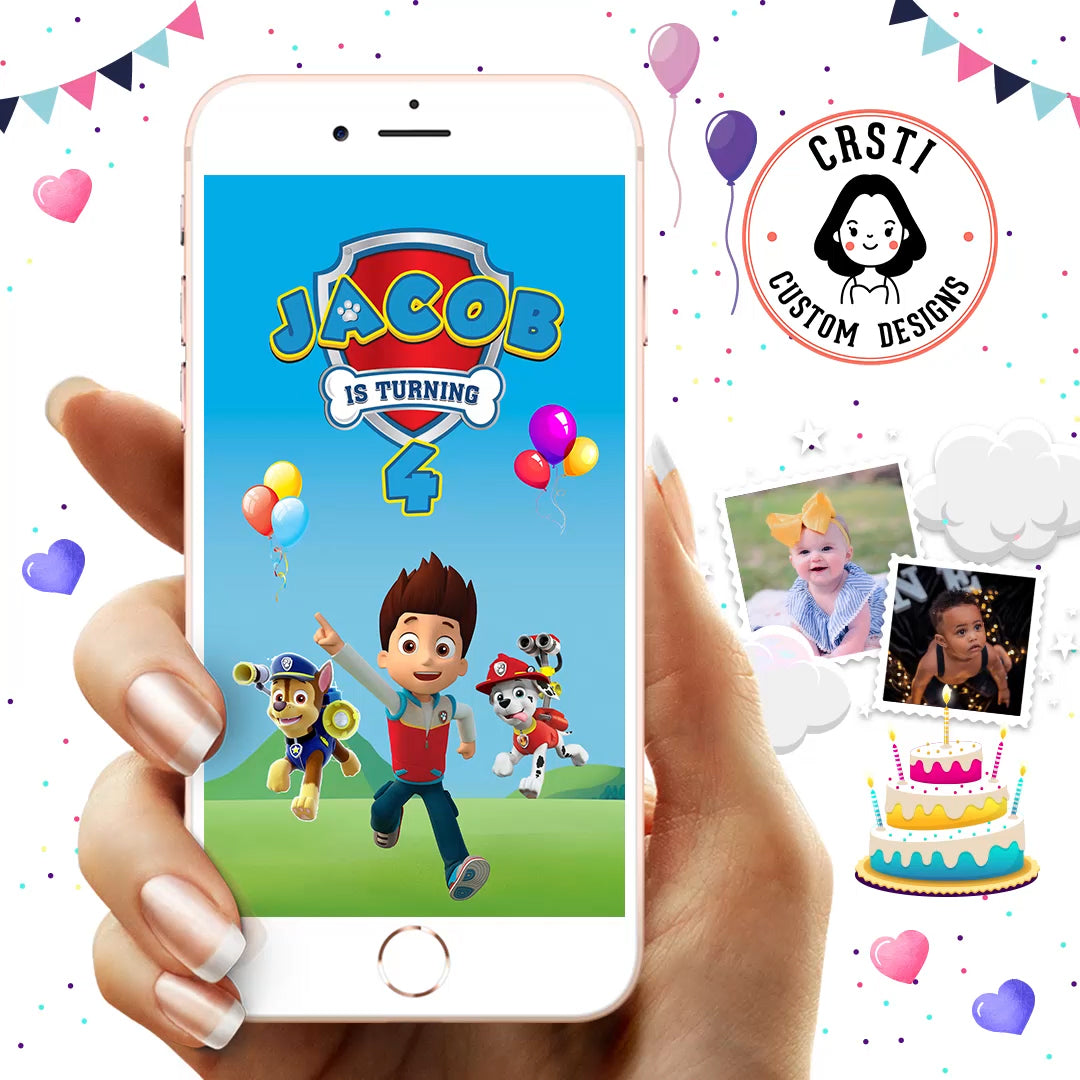 Adventure Awaits: Paw Patrol Kid's Birthday Digital Video Invite Bliss!