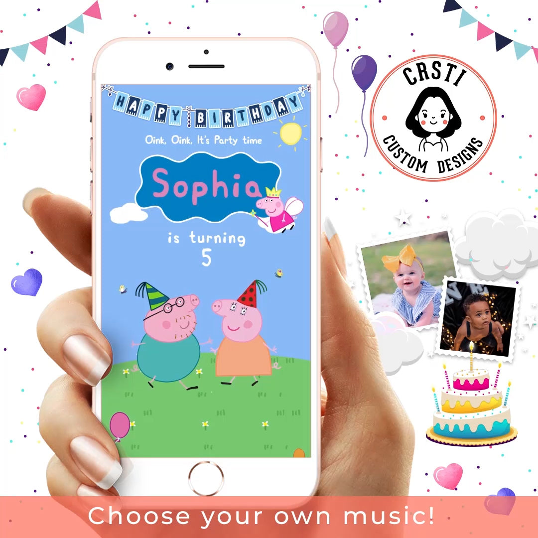 Peepa Pig Birthday Invitation