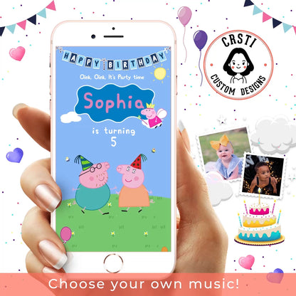 Snort and Celebrate: Peppa Pig Digital Video Invitation for Birthdays!