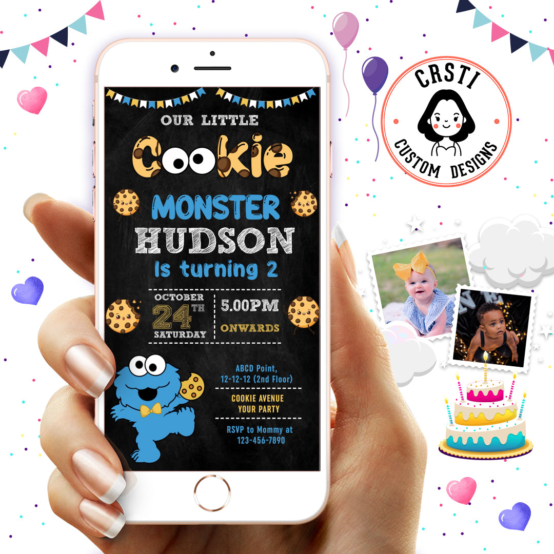 Cookie Monster Birthday Invitation