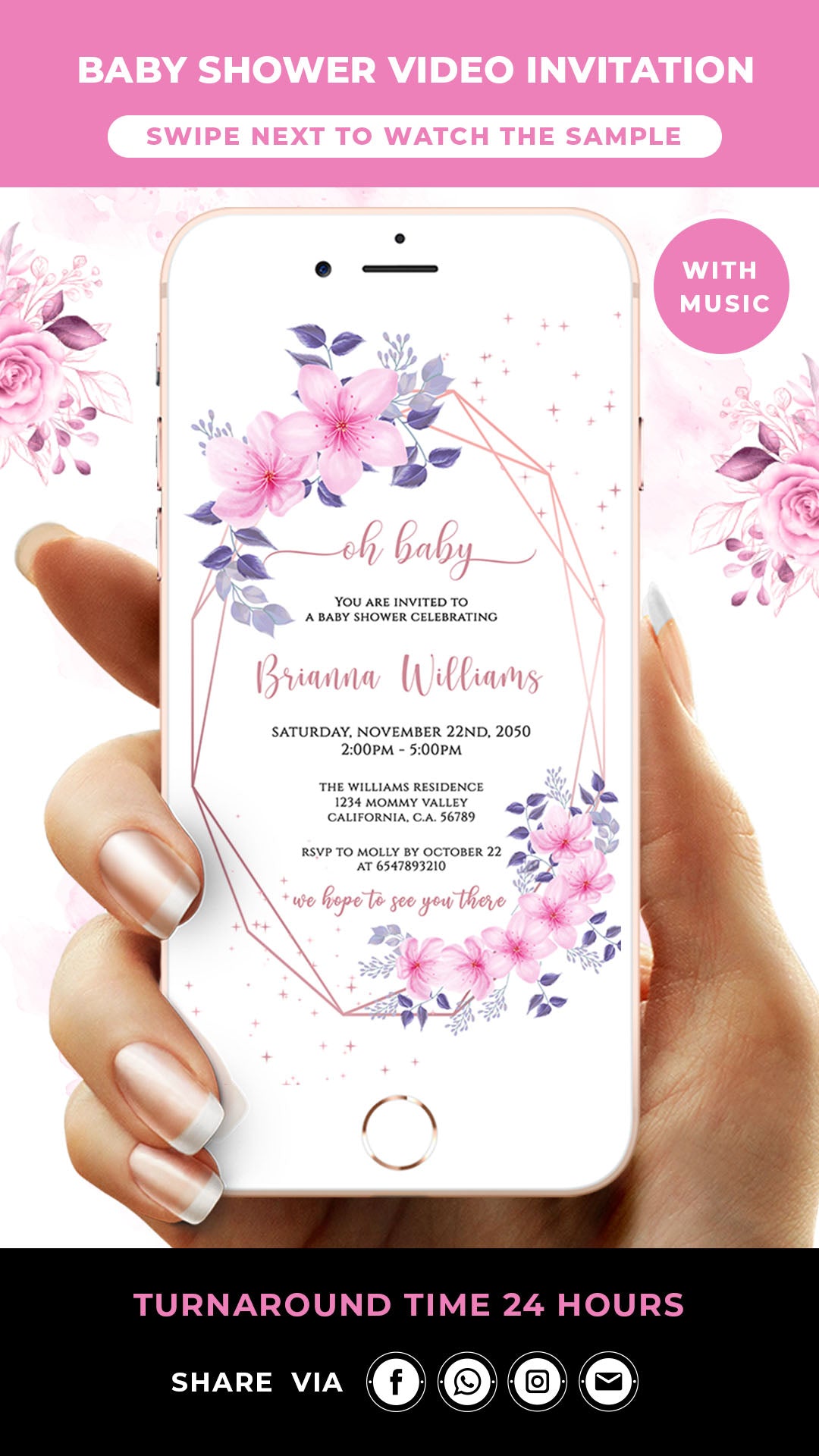 Floral Baby Shower Invitation