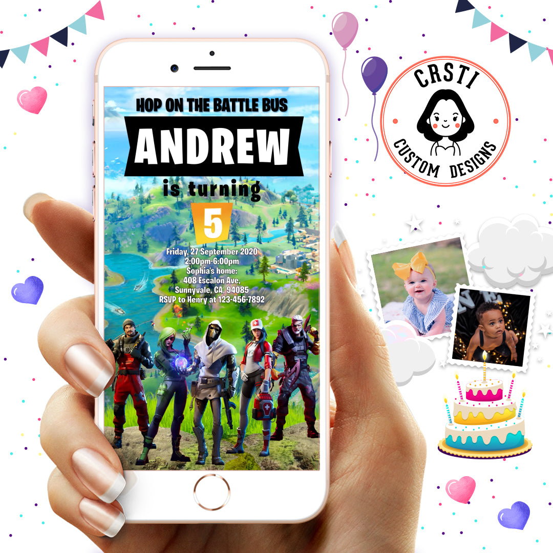 Fortnite Birthday Invitation