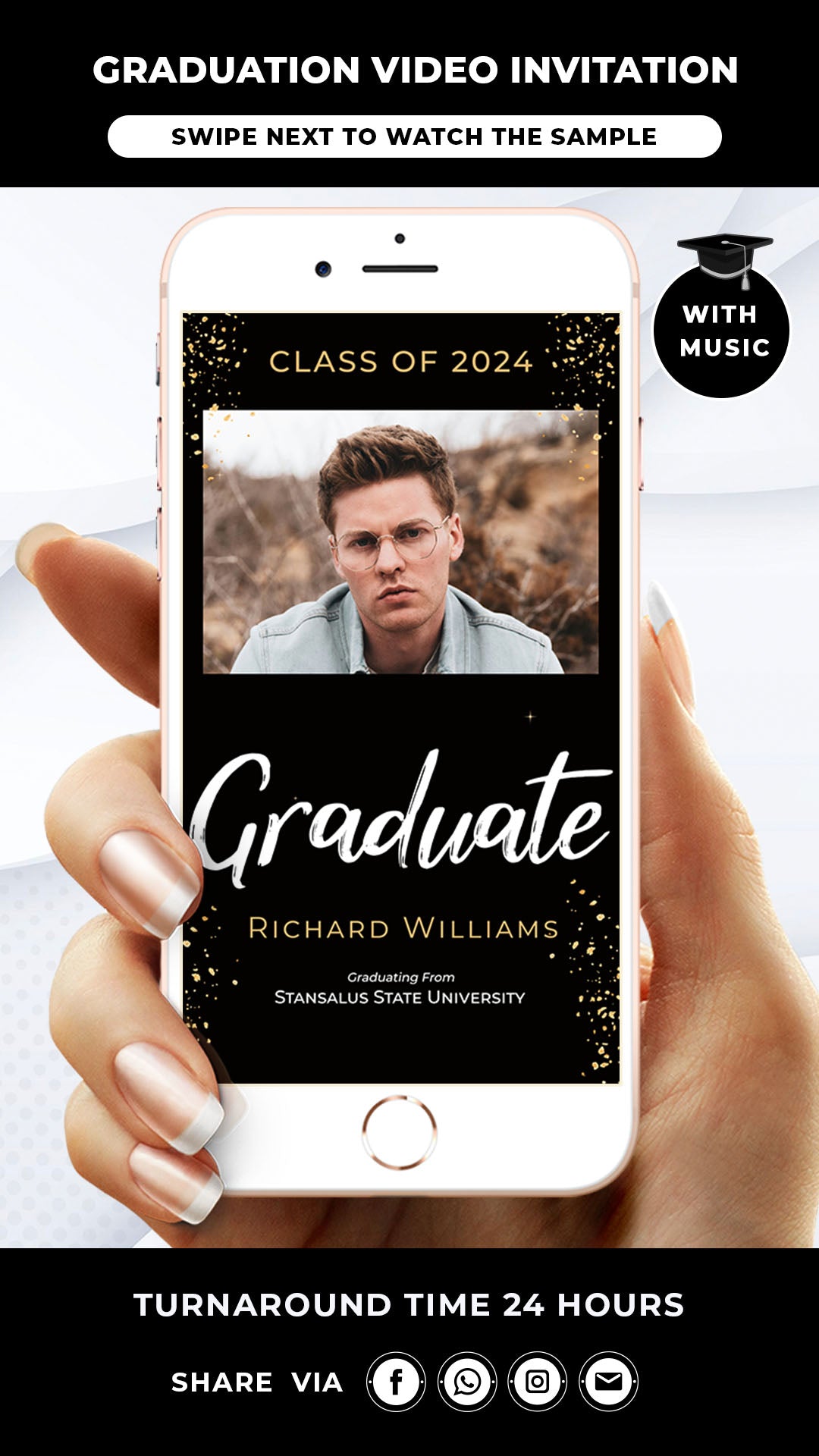 Senior Grad Photo Invitation