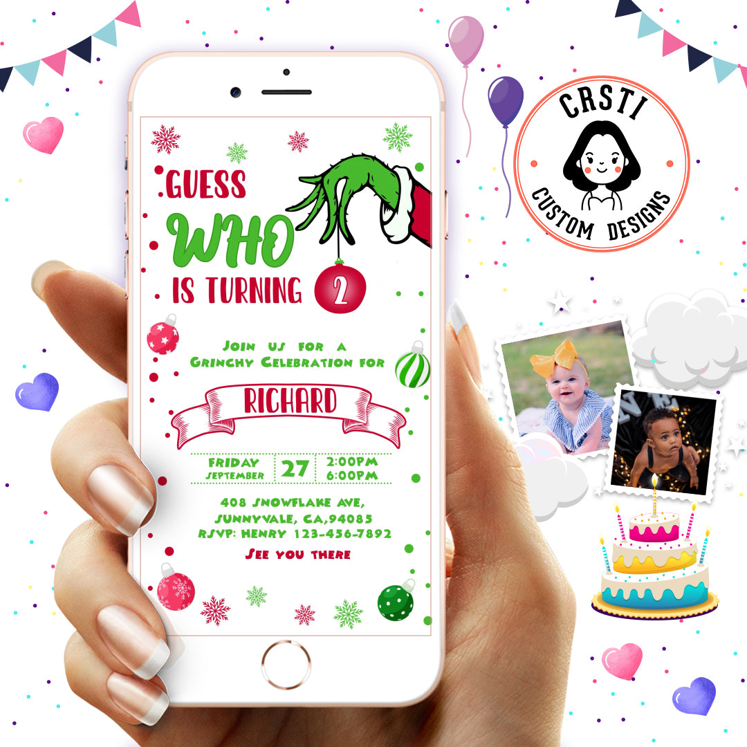 Grinch Birthday Invitation