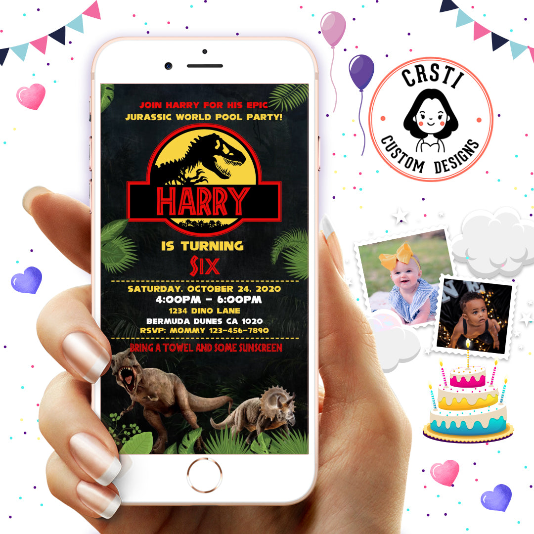 Jurassic World Party Invitation