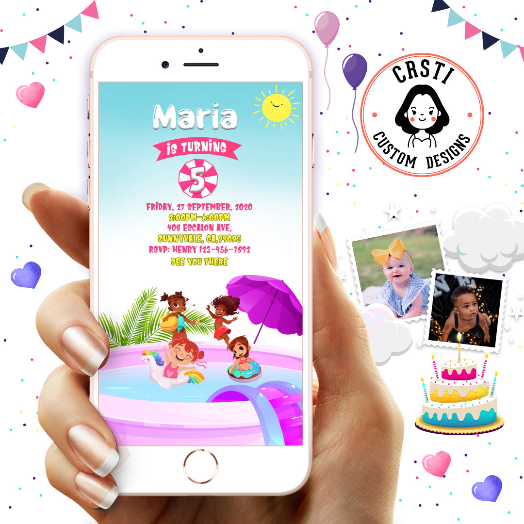 Pool Party Birthday Invitation