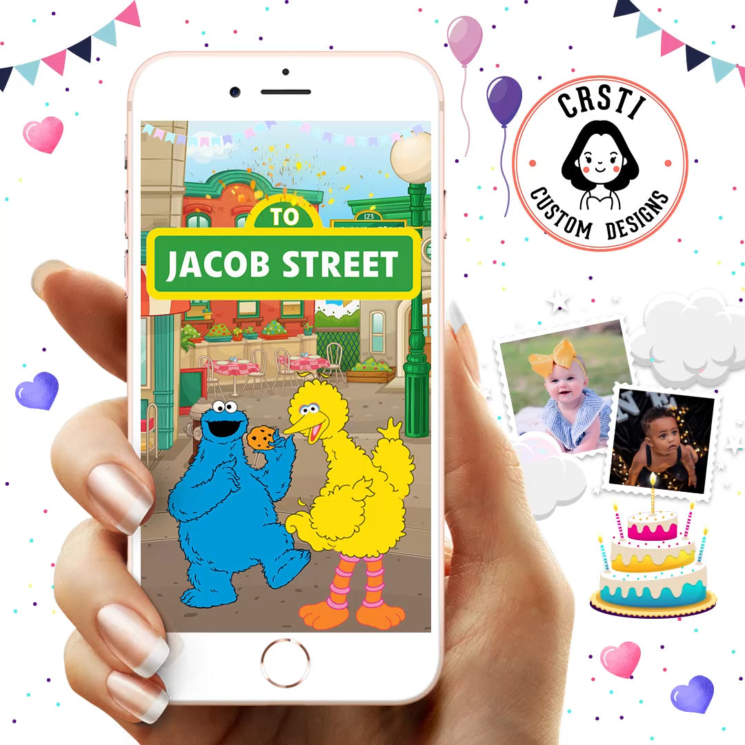 Character Celebration: Sesame Street Digital Video Invite for Birthday Fun!