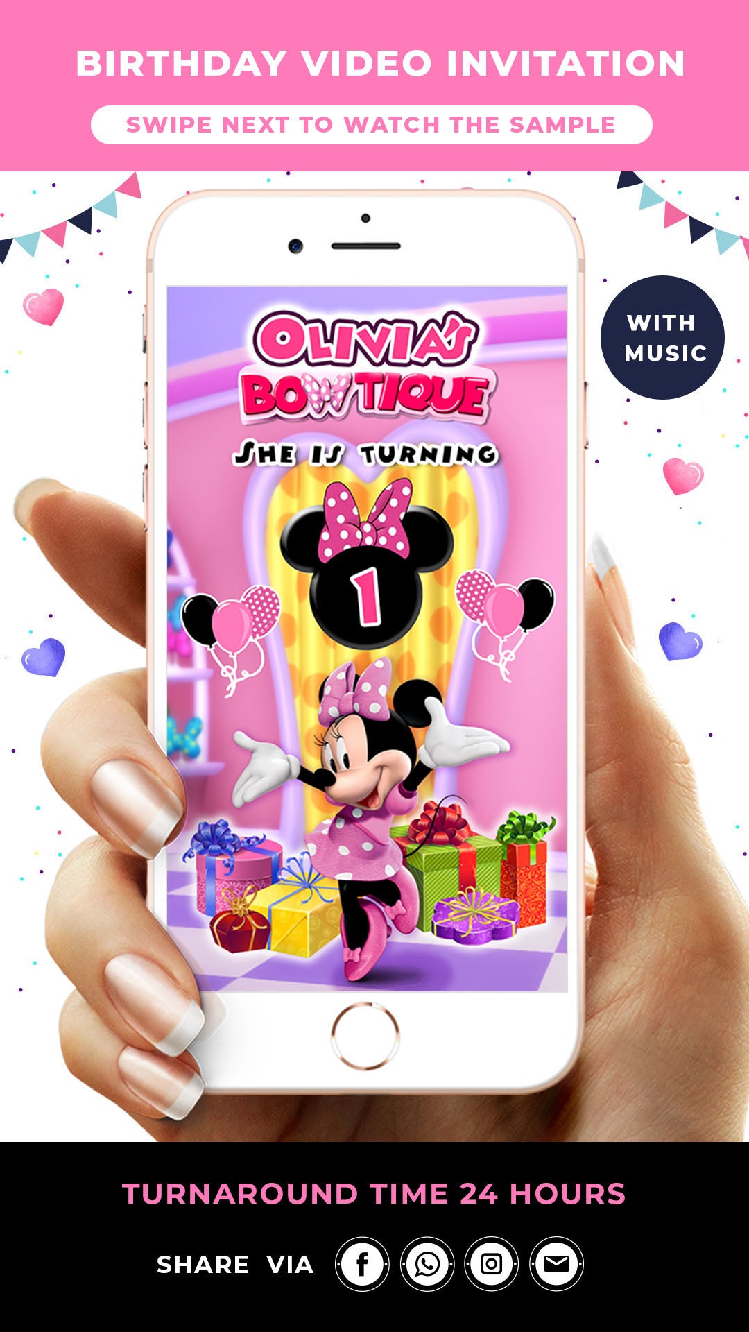 Minnie Mouse Animated Birthday Invitation