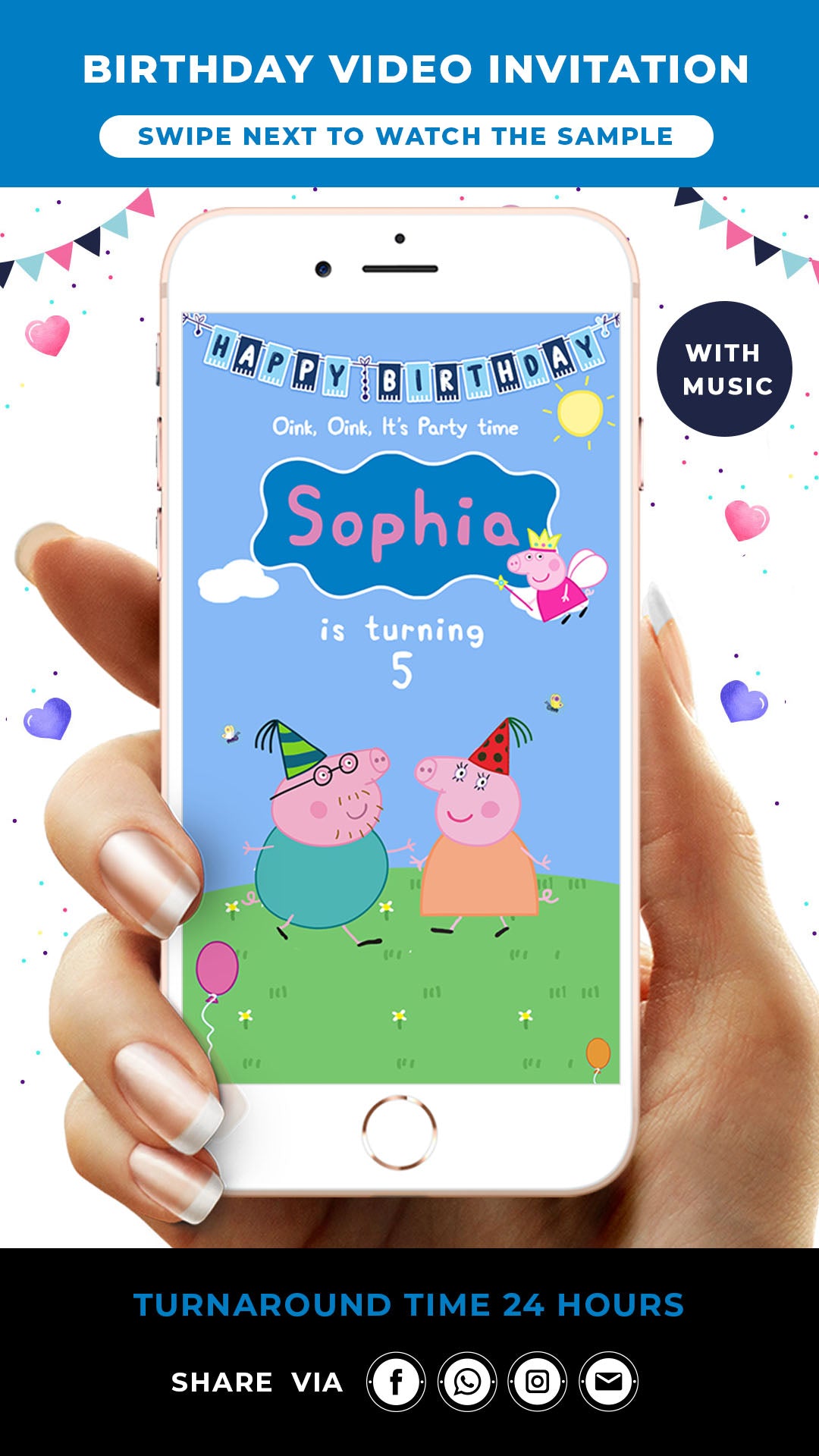 Peppa Pig Digital Birthday Invitation