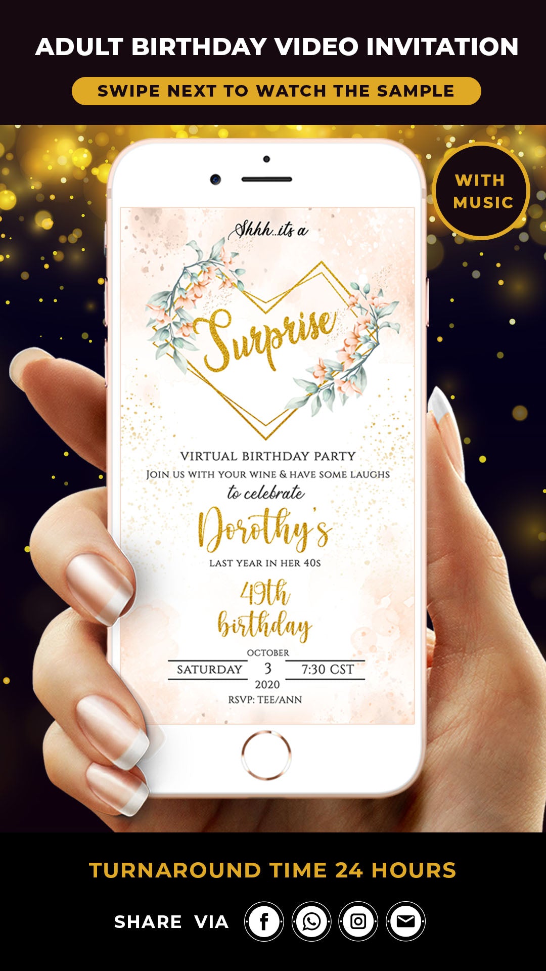 Surprise Birthday Video Invitation