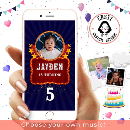 Under the Big Top: Circus Birthday Invite Card Template Excitement!