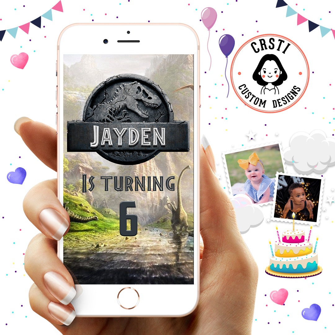 Jurassic World Kid's Birthday invitation