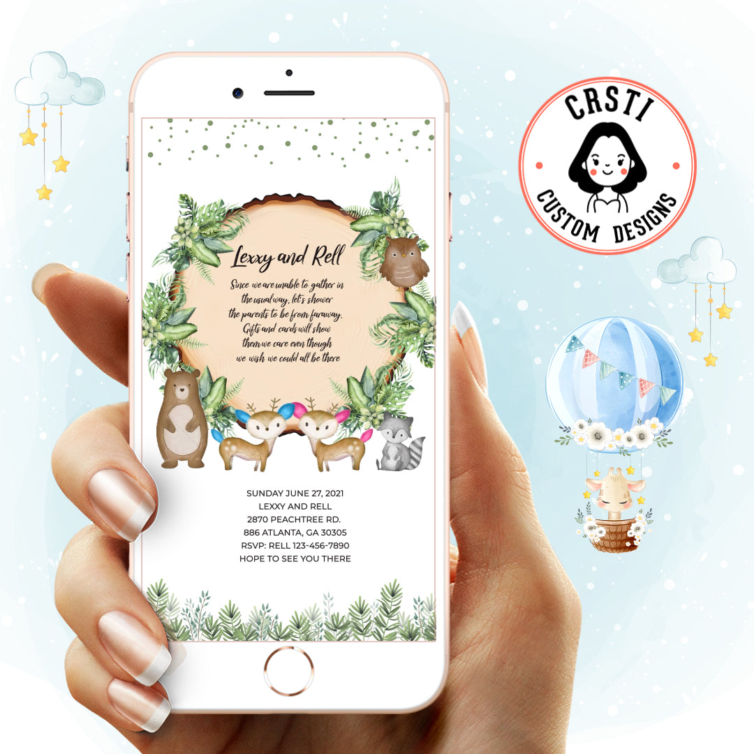 Woodland Baby Shower Invitation