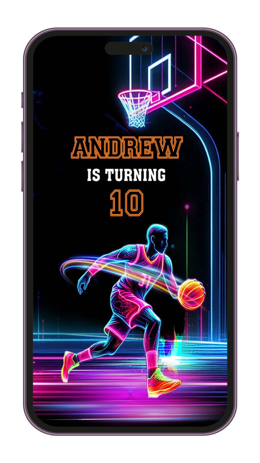 Basketball Birthday video Invitation