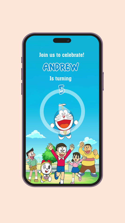 Doraemon Birthday video Invitation