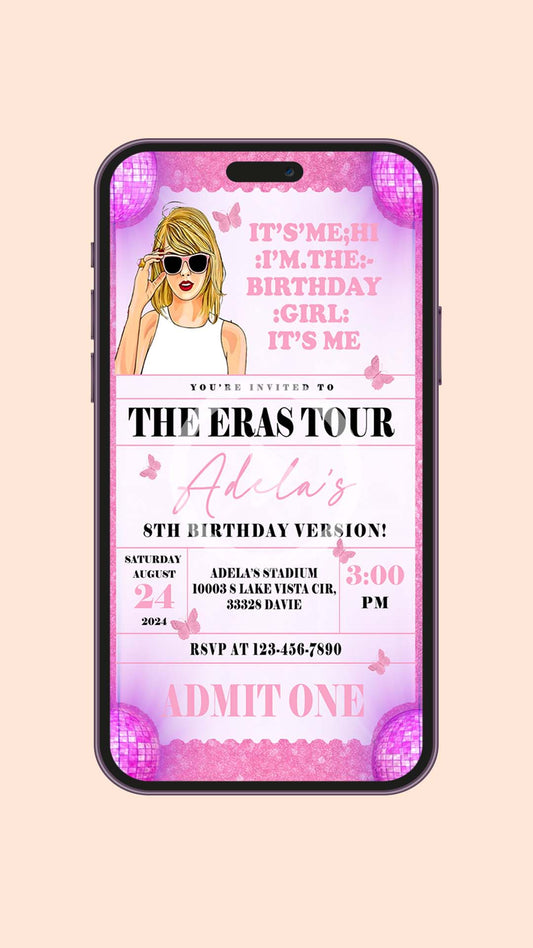 Eros Disco Ticket Birthday video Invitation