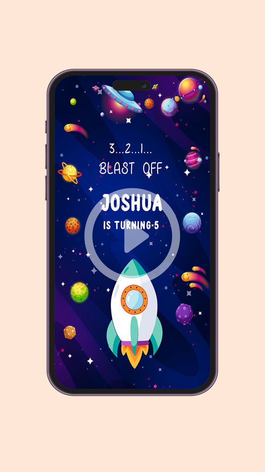 Galaxy Birthday video Invitation