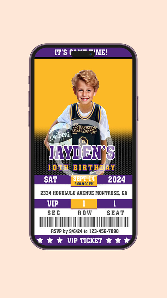 Los Angels Lakers Birthday video Invitation