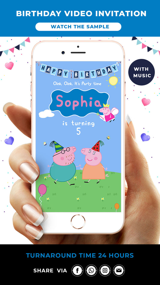 Peppa Pig Birthday Video Invitation