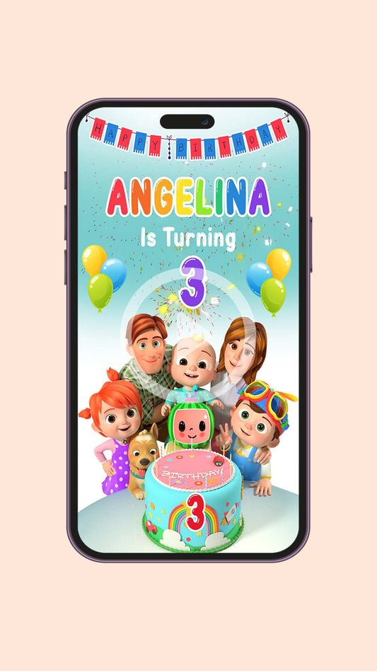Cocomelon Birthday Video Invitation