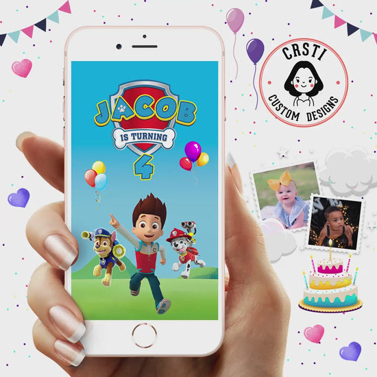 Paws and Play: Paw Patrol Kid's Birthday Digital Video Invitation Fun!