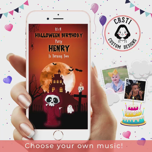 Spooky Celebration: Halloween Birthday Invitation Template!