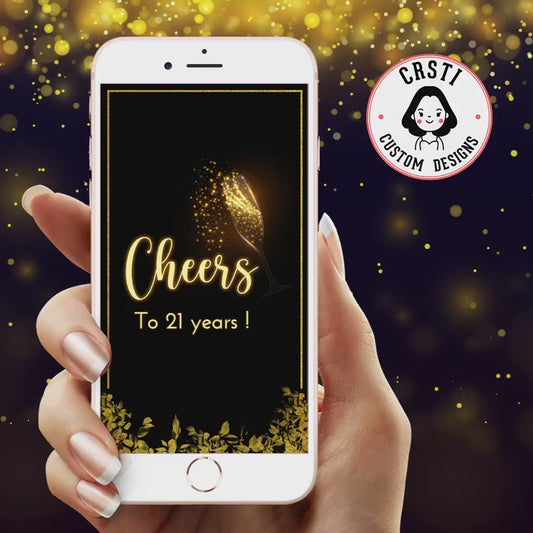 Toast to 21: Adult Birthday Cheers Digital Video Invite!