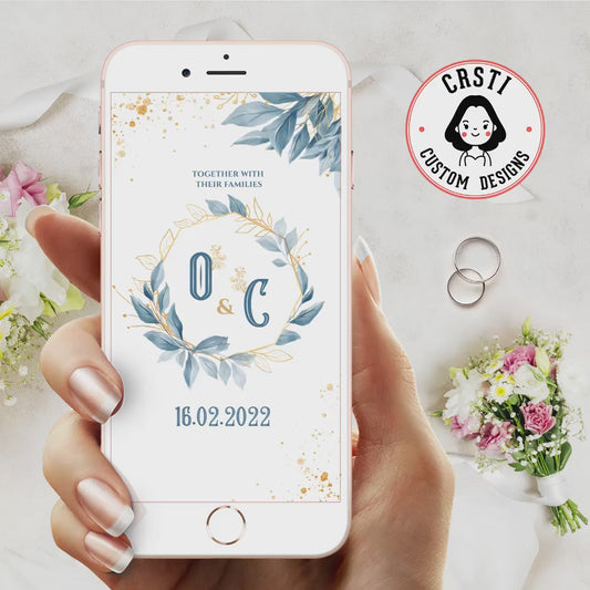 Boho Bliss: Wedding Digital Video Invite Template Elegance!