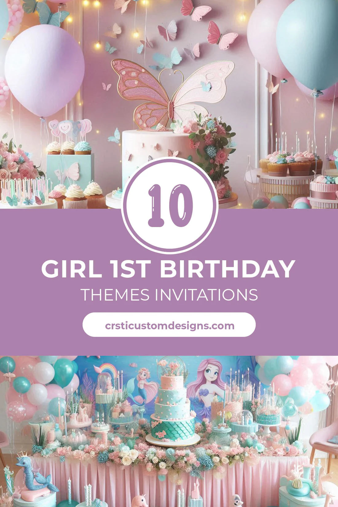 10 Must-See Girl 1st Birthday Theme Invitations