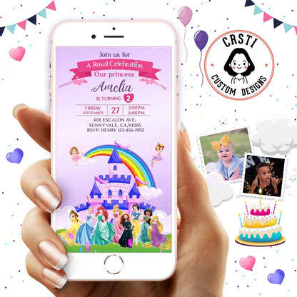 Enchanting Celebration: Disney Princess Digital Video Invitation!