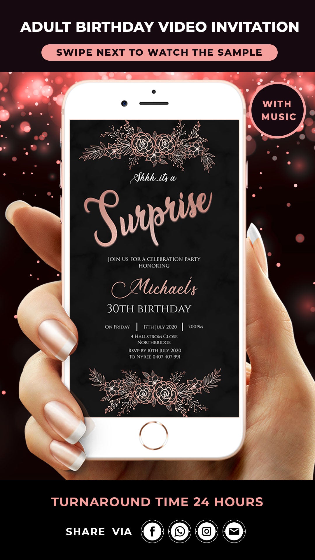 Surprise 30th Birthday Invitation