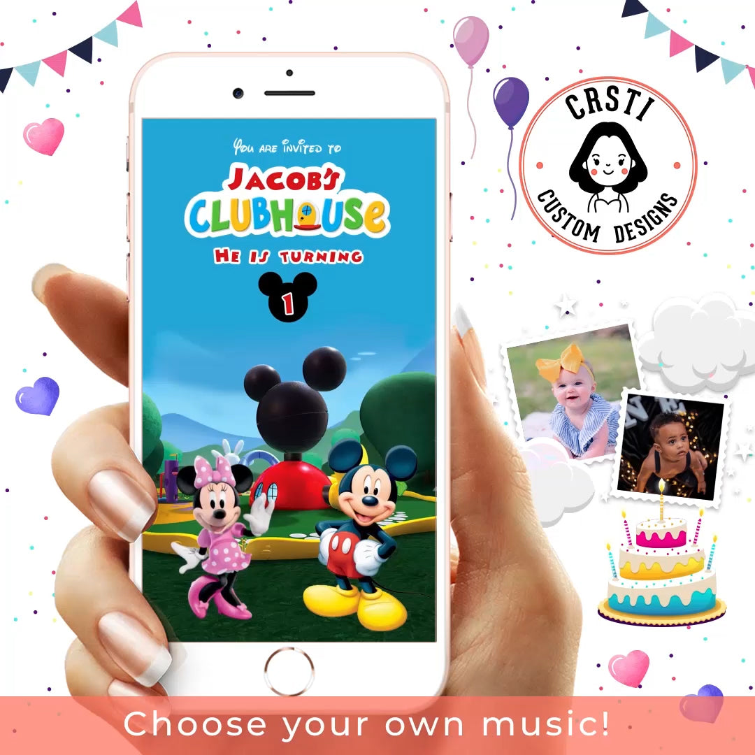 Micky Mouse Club House Birthday Video Invitation