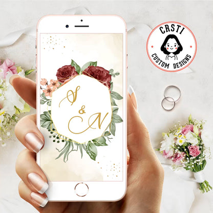 Nature's Union: Rose Green Wedding Digital Video Invite Bliss!
