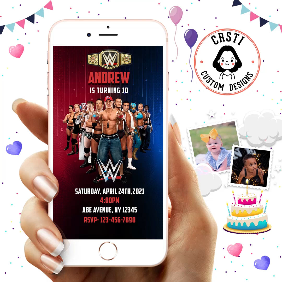 Ring the Bell: WWE Theme Digital Video Invite for Birthday Fun!
