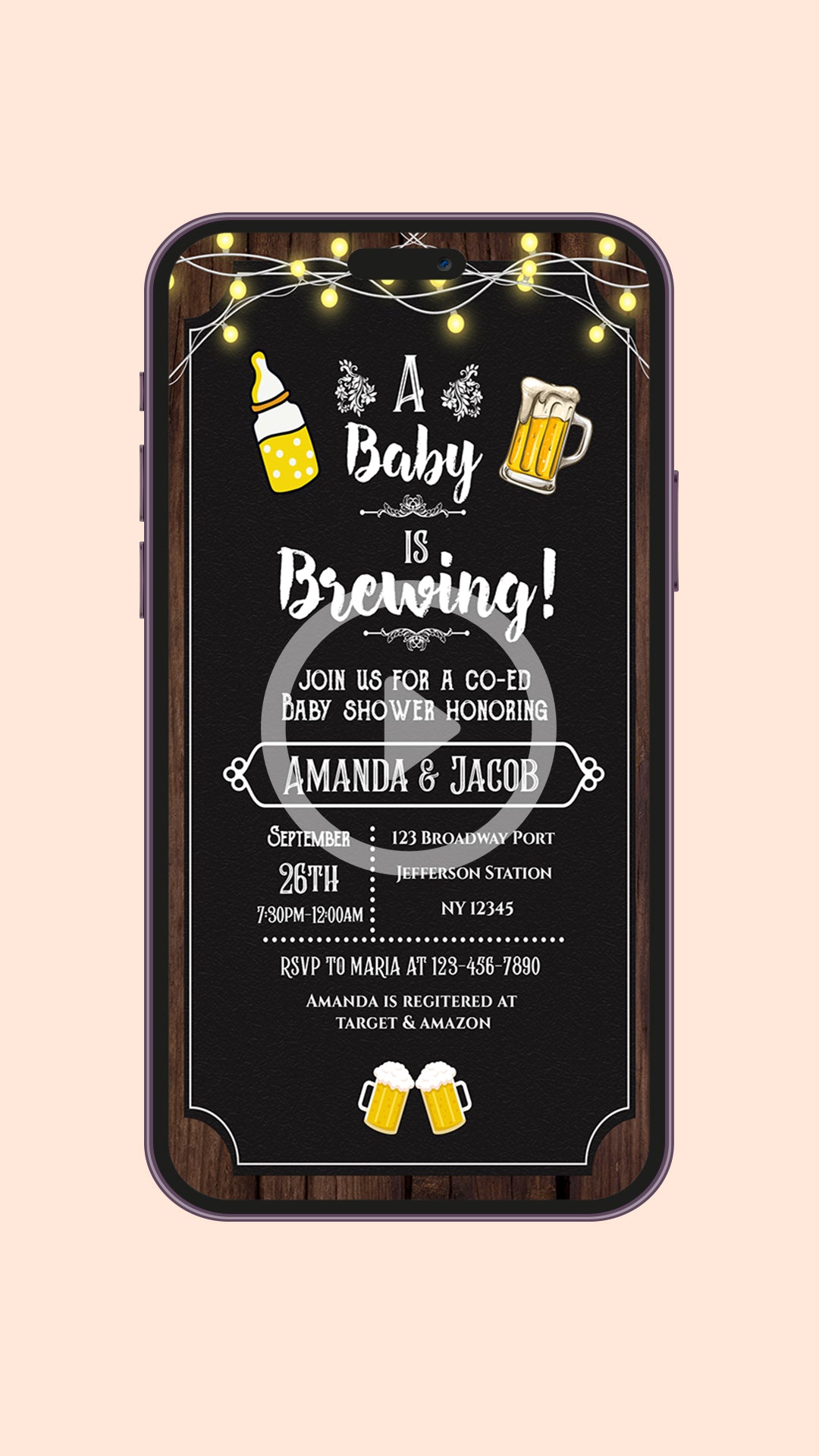 A Baby Is Brewing Baby Shower Video Invitation
