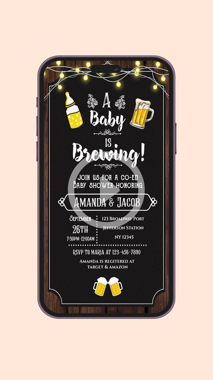 A Baby Is Brewing Baby Shower Video Invitation