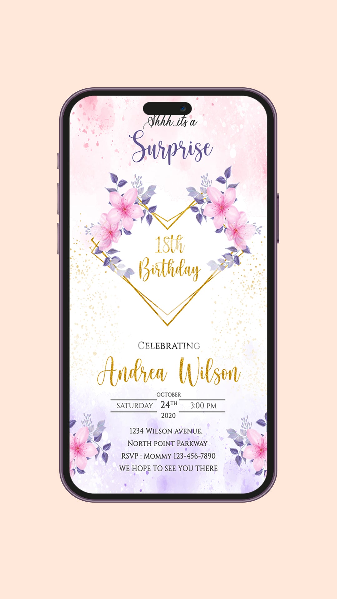 18th birthday Video invitation