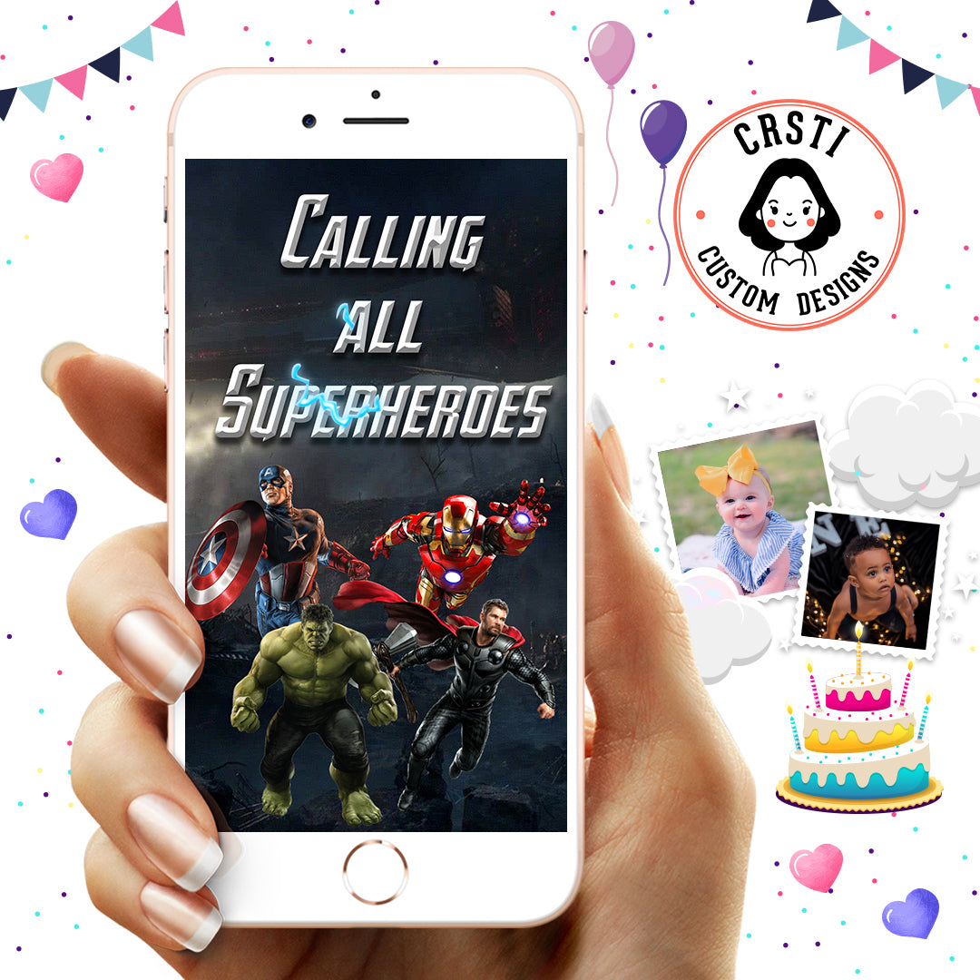 Epic Adventure: Avengers Theme Digital Video Invitation Fun!
