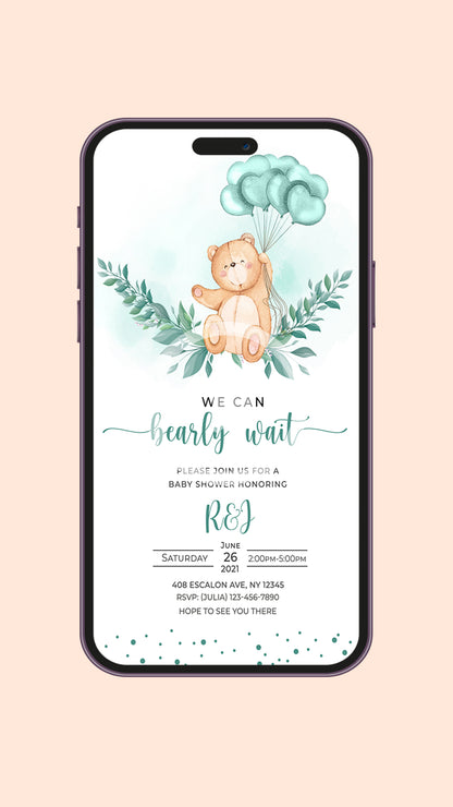 Bear Baby Shower Video Invitation