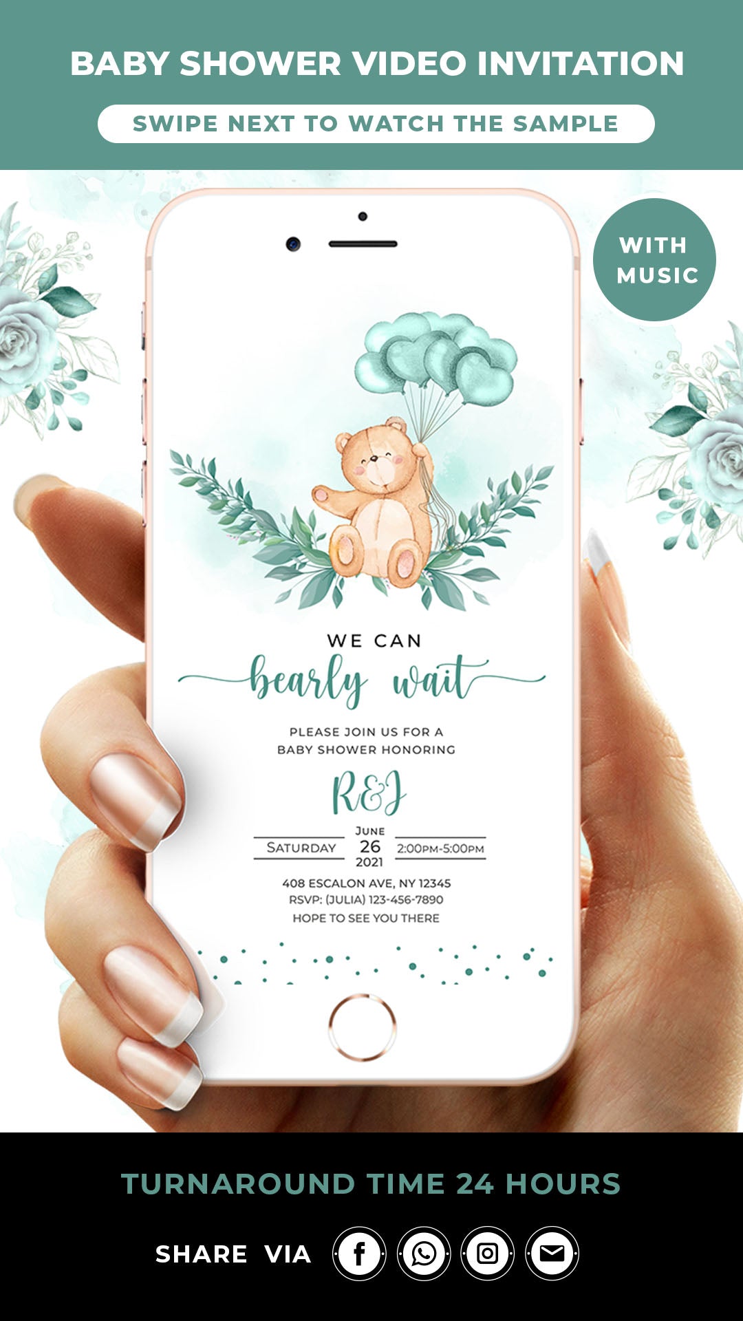 Bear Baby Shower Invitation