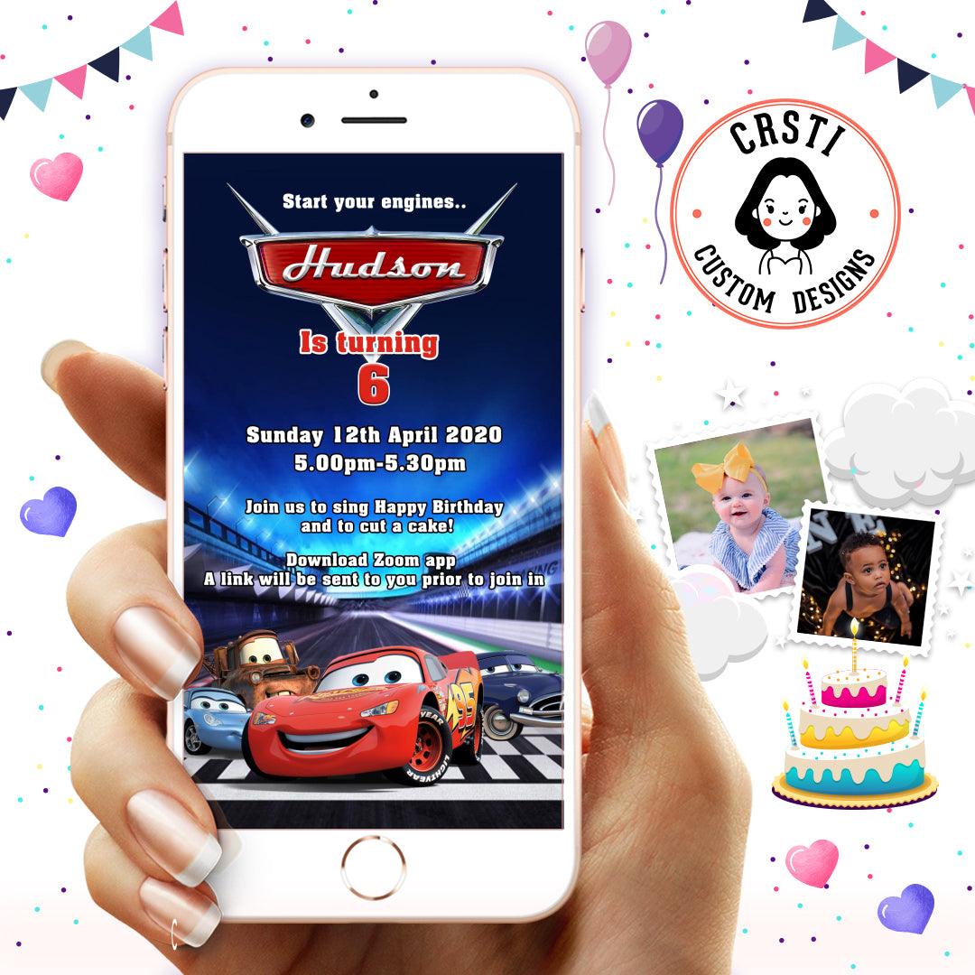 Rev Up the Fun: Cars Digital Video Invite Template for Joyful Celebrations!