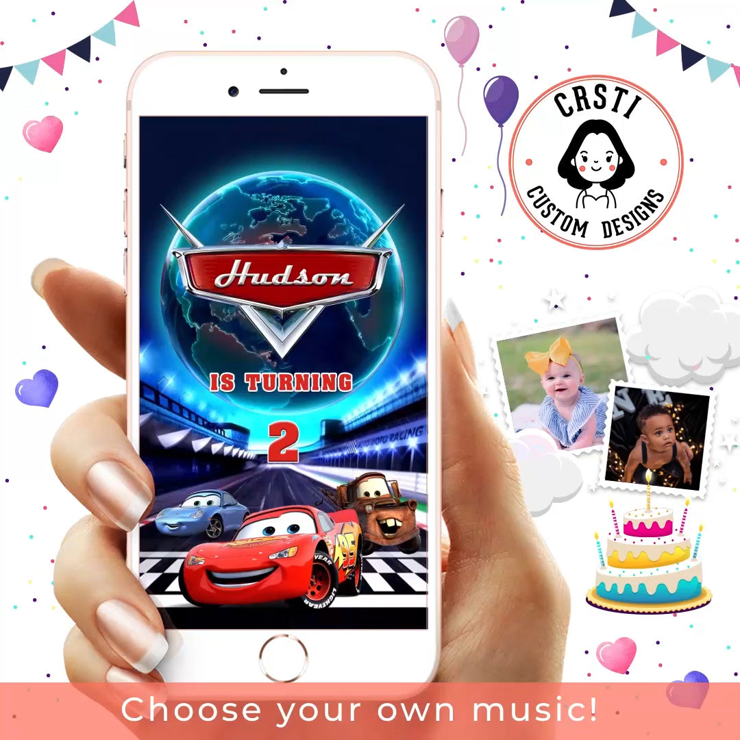 Zooming Celebration: Lightning McQueen Birthday Digital Video Bliss!