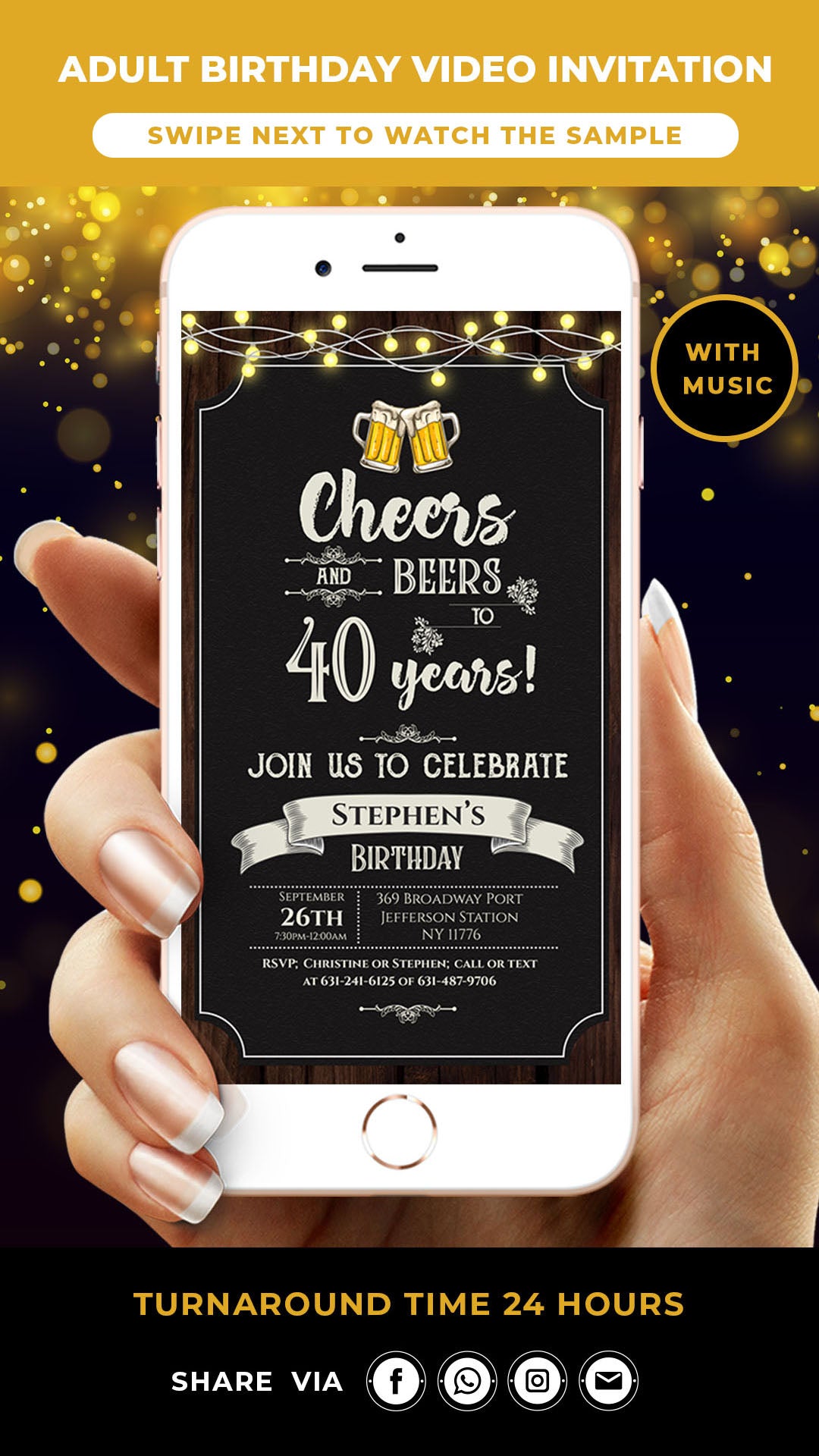 Cheers & Beers Animated Party Invitation