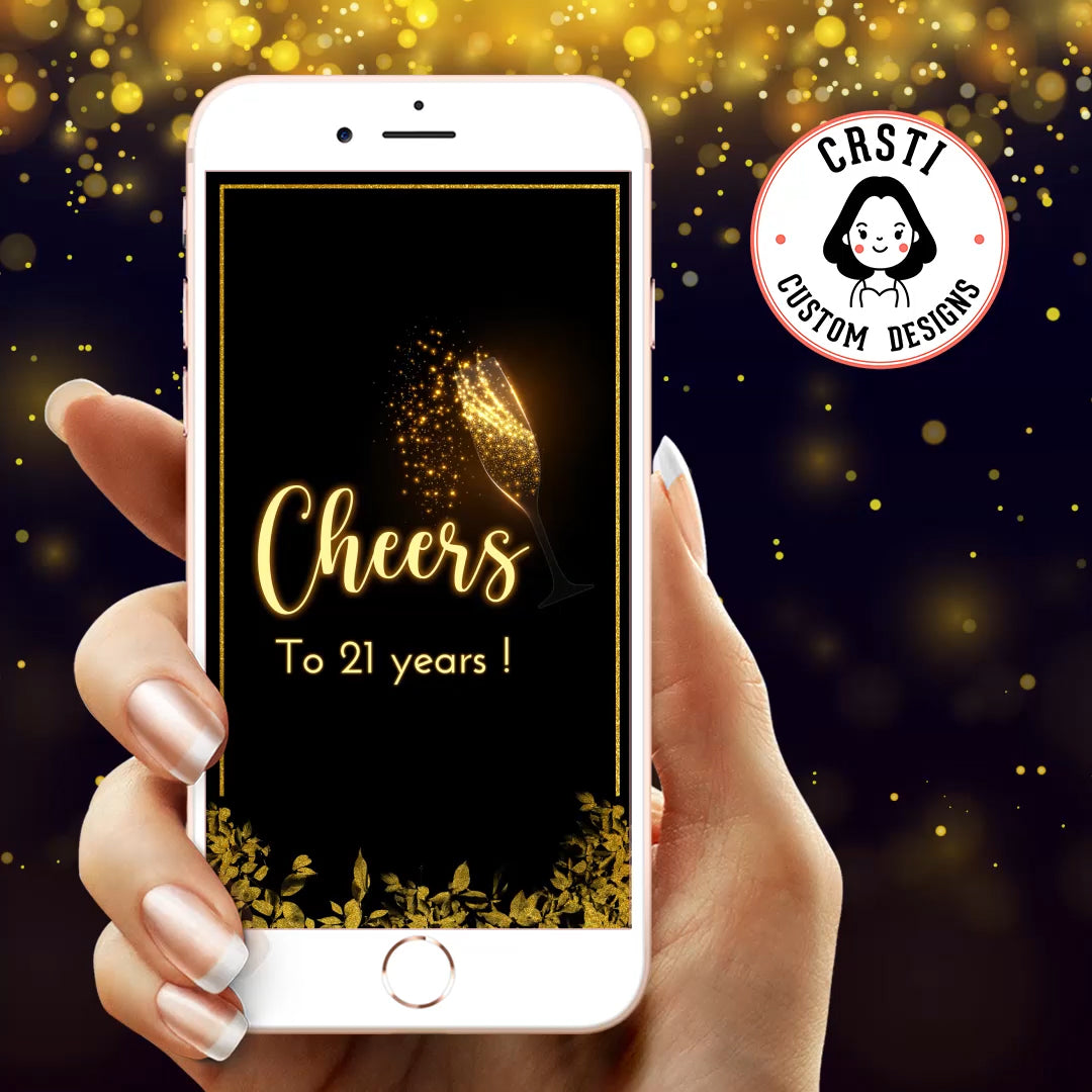Cheers & Celebrate: 21st Birthday Digital Video Invitation Bliss!