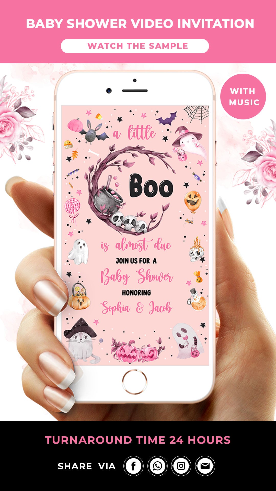 Halloween baby shower invitations girl