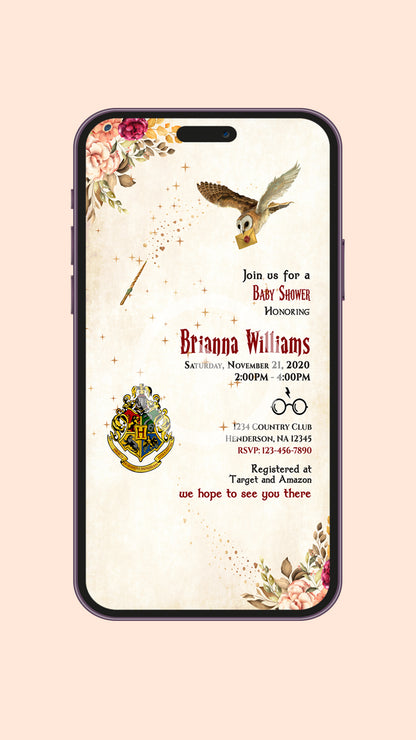 Harry Potter Baby Shower Animated Invitation