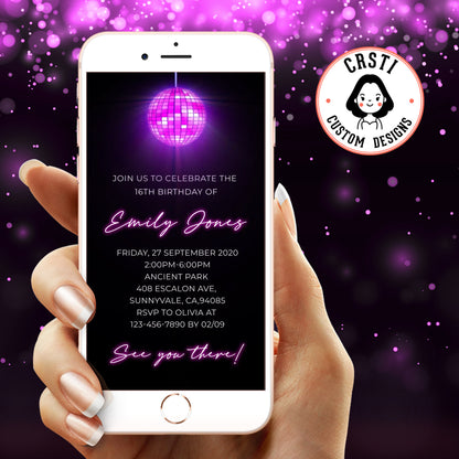 Chic Celebration: 'Let's Party' Adult Birthday Digital Video Invitation Bliss!